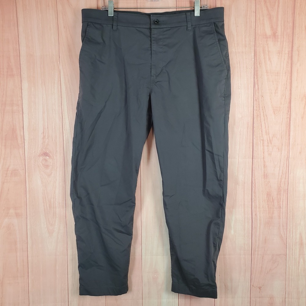 Nike Dri-FIT Mens Pant 36 X 29 Gray Cotton Polyester Slash Pockets Straight Leg